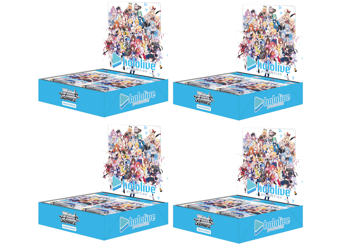Weiss Schwarz Hololive Production 1st Edition Booster Box (English) 4x Lot - TW Weiss Schwarz Hololive Production 1st Edition Booster Box (English) 4x Lot - TW