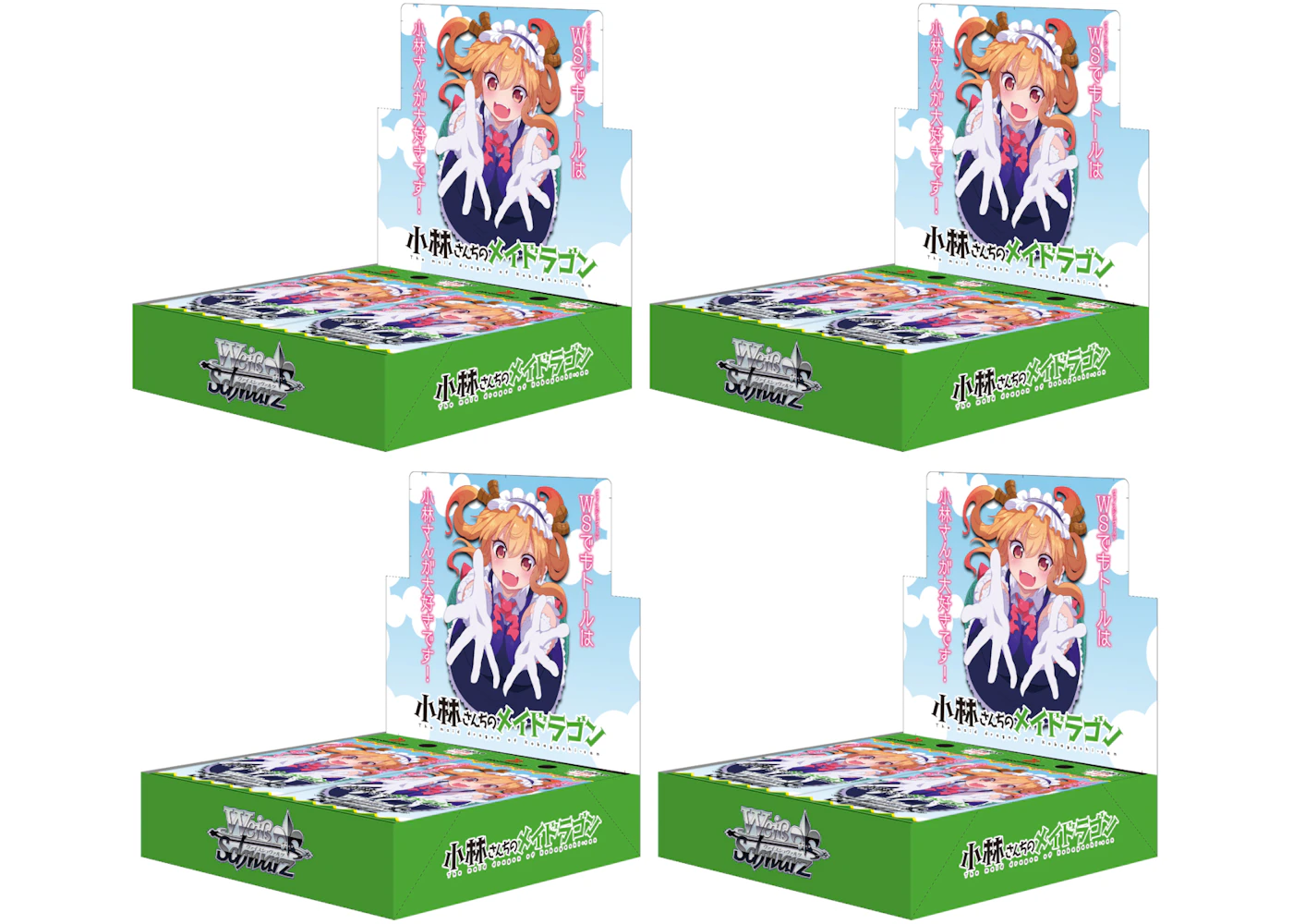 Weiss Schwarz Miss Kobayashi's Dragon Maid Booster Box (Japanese) 4x Lot - US Weiss Schwarz Miss Kobayashi's Dragon Maid Booster Box (Japanese) 4x Lot - US
