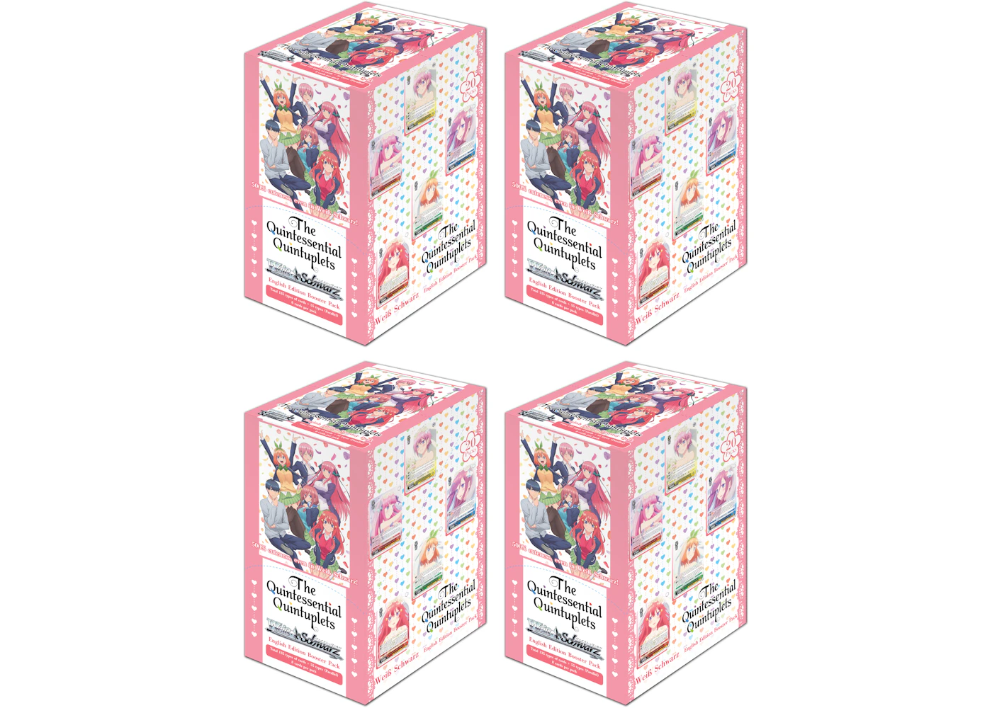 Weiss Schwarz The Quintessential Quintuplets Booster Box (English) 4x Lot - US Weiss Schwarz The Quintessential Quintuplets Booster Box (English) 4x Lot - US