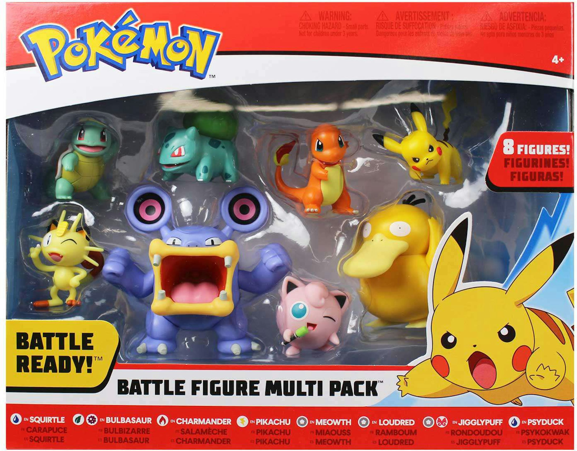 Wicked Cool Toys Pokemon Battle Figure Scorbunny, Grookey, Sobble, Pikachu,  Jigglypuff, Cubone, Vaporeon & Magikarp Figure (Set of 8) - US