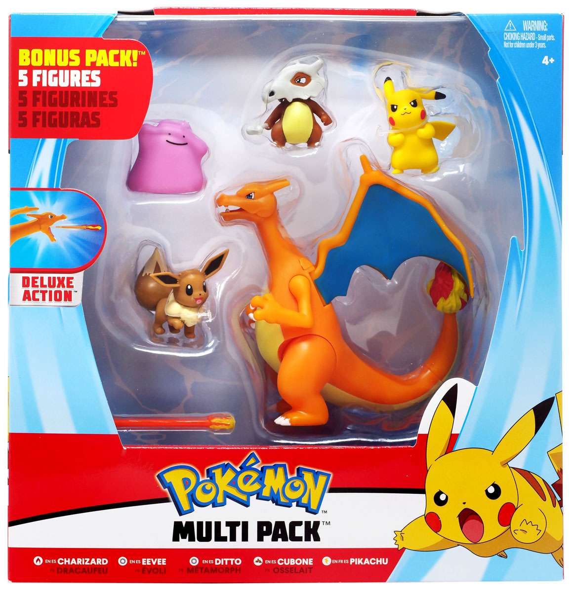 Wicked Cool Toys Multi-Pack POKEMON  Charizard Eevee Ditto Cubone & Pikachu 