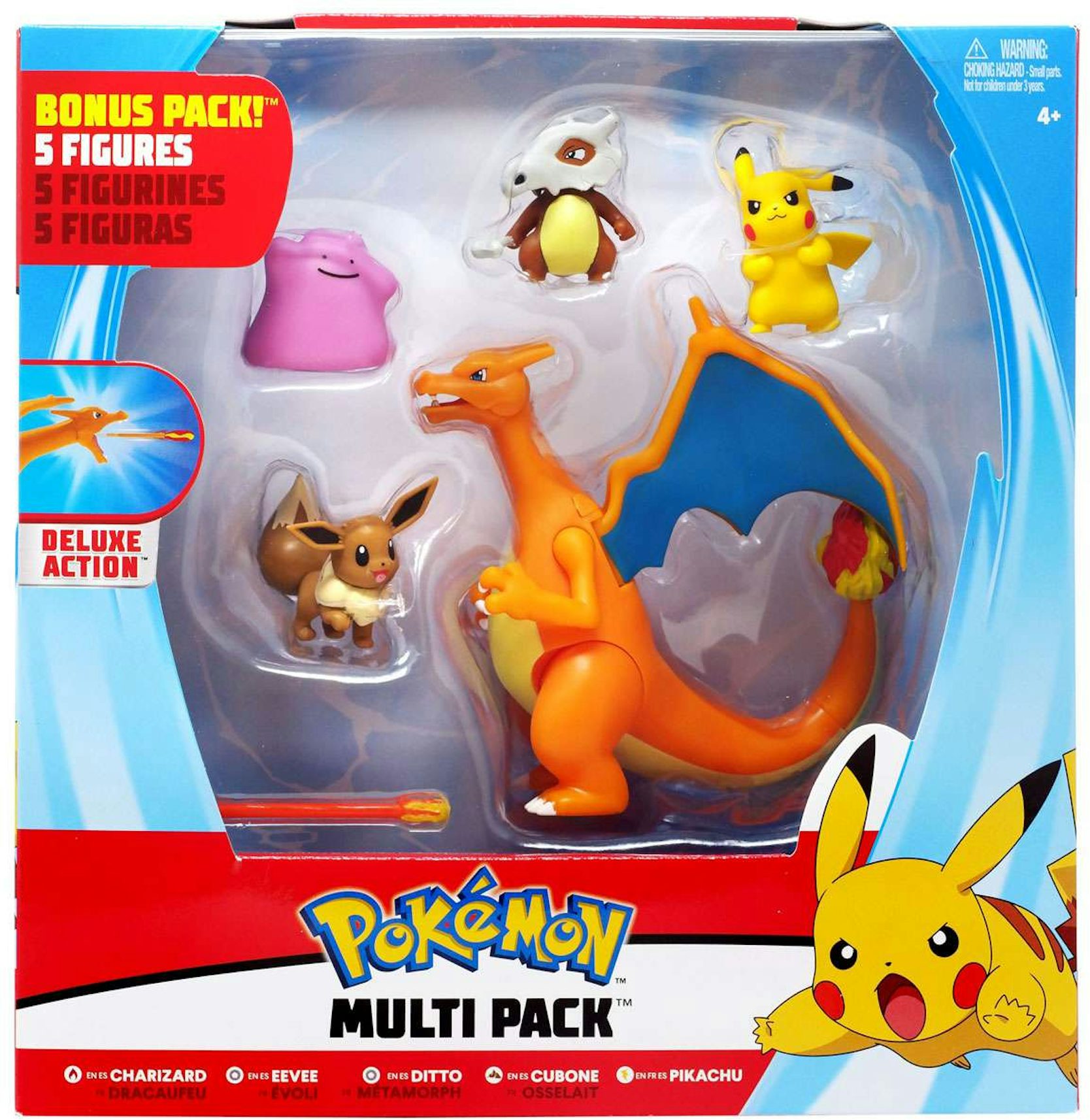 Wicked Cool Toys Pokemon Charizard, Eevee, Ditto, Cubone & Pikachu