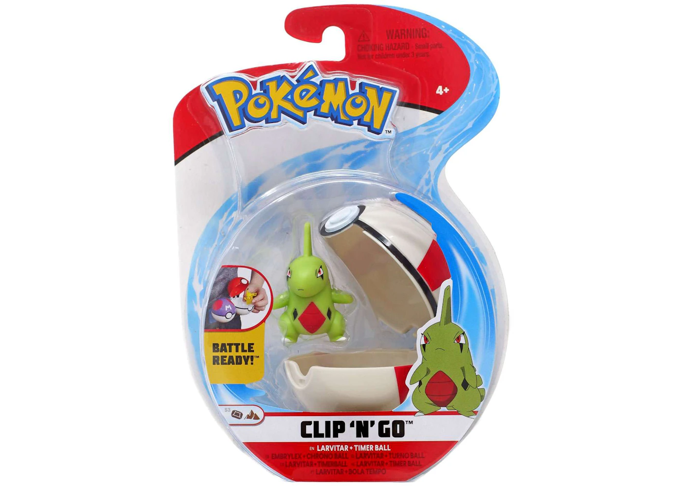 Wicked Cool Toys Pokemon Clip N Go Larvitar Timer Ball Figure Set Us Wicked Cool Toys Pokemon Clip N Go Larvitar Timer Ball Figure Set Us