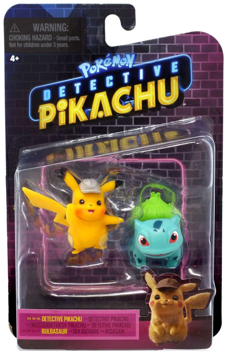 detective pikachu bulbasaur plush