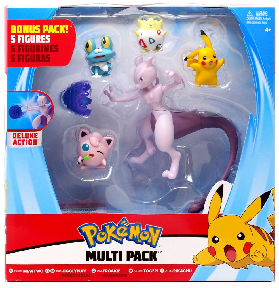 Wicked Cool Toys Pokemon Mewtwo, Jigglypuff, Froakie, Togepi & Pikachu Bj's  Exclusive Multi Figure (Set of 5)