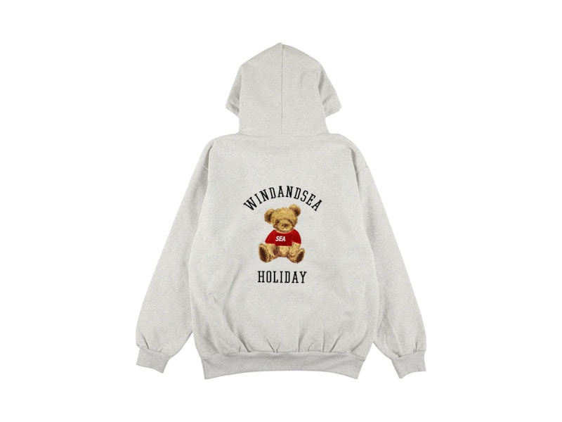 Wind-and-Sea-Bear-Hoodie-Gray. Wind-and-Sea-Bear-Hoodie-Gray.