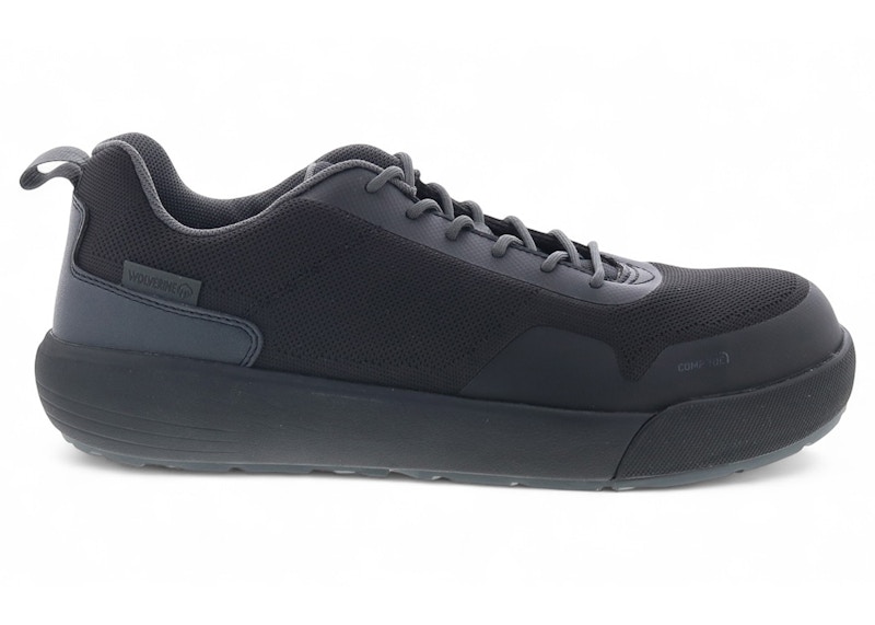 Pre-owned Wolverine Men's  Dark Knit Durashocks Composite Toe Sneakers In Black