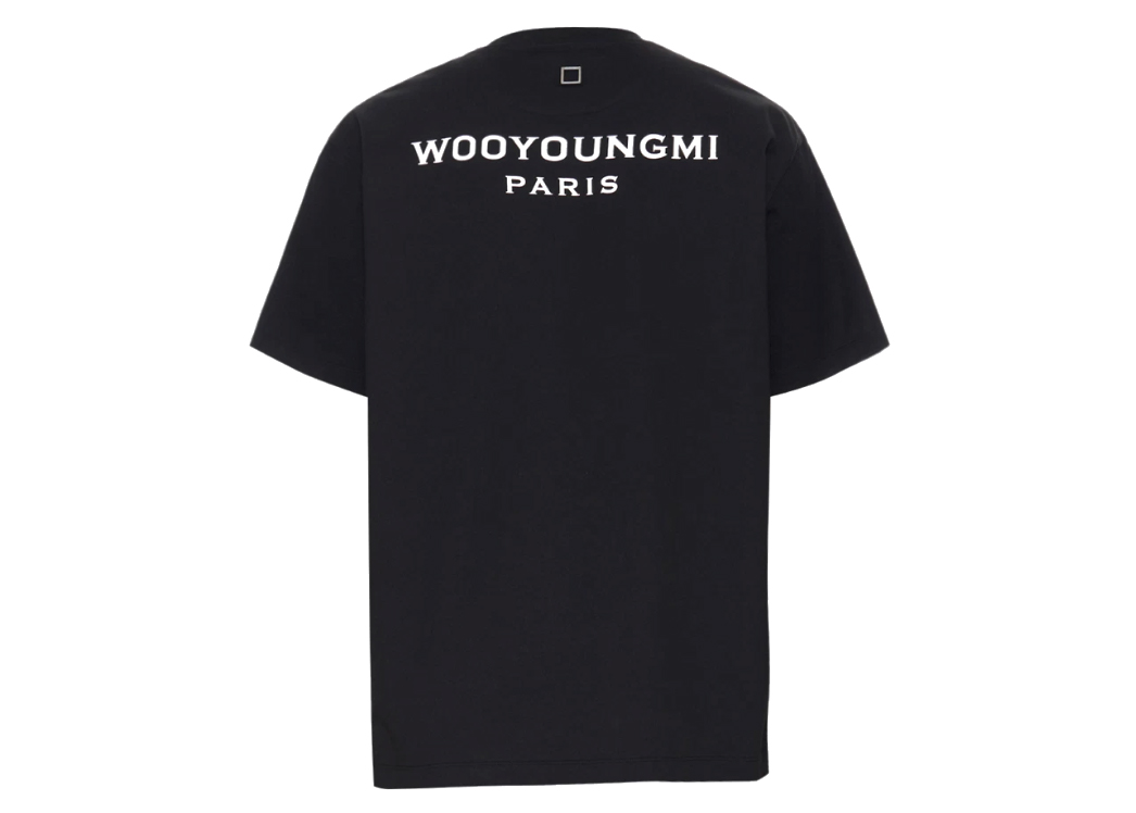 Wooyoungmi White Back Logo Front Box Logo T-Shirt Black メンズ ...