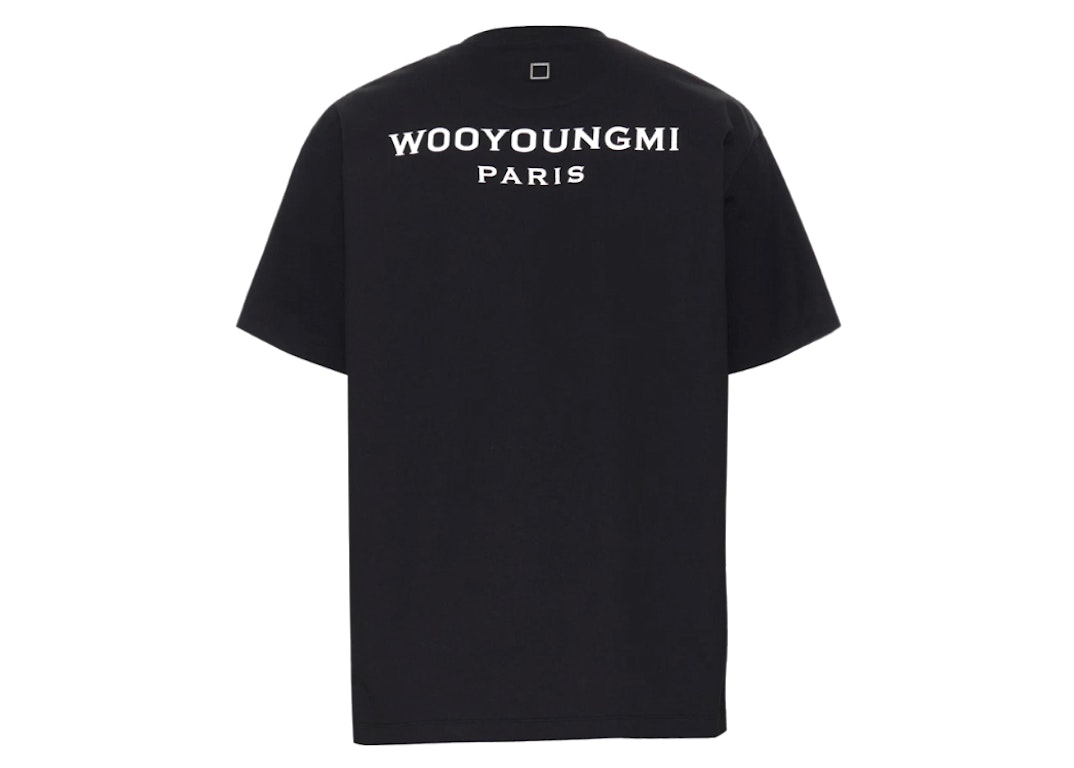 Pre-owned Wooyoungmi White Back Logo Front Box Logo T-shirt Black