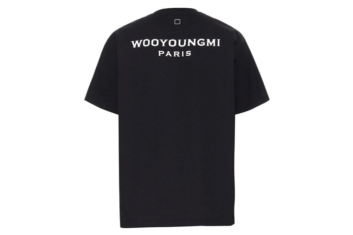 Pre-owned Wooyoungmi White Back Logo Front Box Logo T-shirt Black