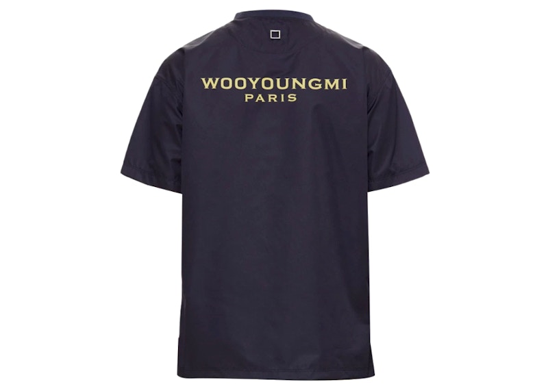 Wooyoungmi Yellow Nylon Back Logo T-Shirt Navy メンズ - JP
