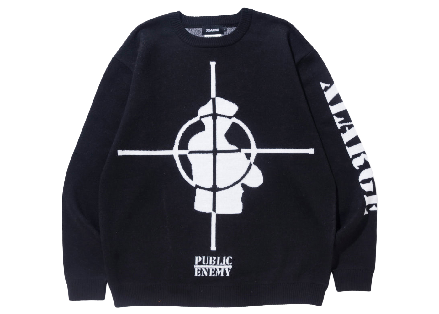XLARGE x Public Enemy Crewneck Knit Sweater Black Men's - FW22 - US