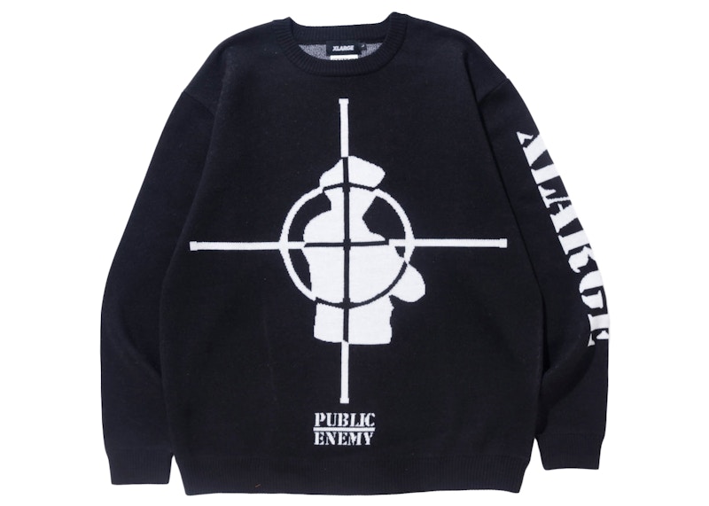 XLARGE x Public Enemy Crewneck Knit Sweater Black メンズ - FW22 - JP