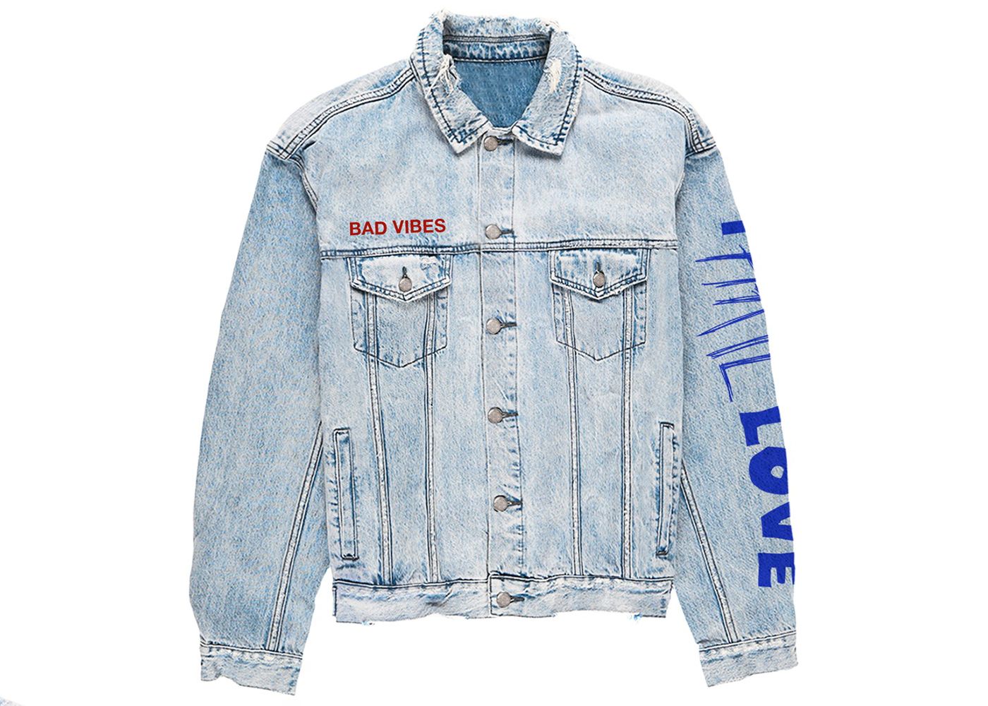 XXXTentacion Bad Vibes Forever Denim Jacket Light Blue メンズ - JP