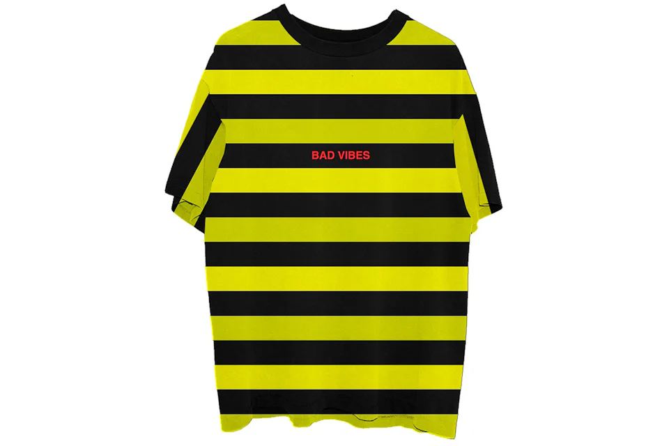 XXXTentacion Bad Vibes Forever Striped T-shirt Black/Yellow