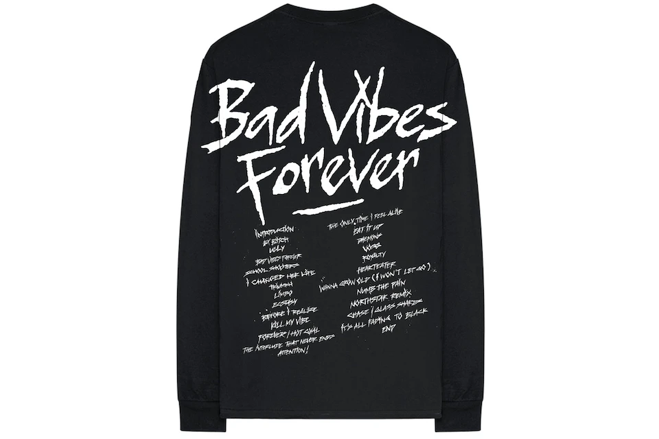 XXXTentacion Bad Vibes Forever Tracklist L/S T-shirt Black