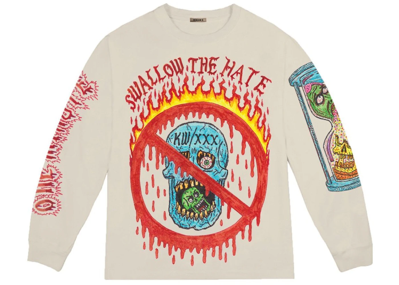 XXXTentacion Swallow The Hate Long Sleeve Tee Bone Men s FW18 US