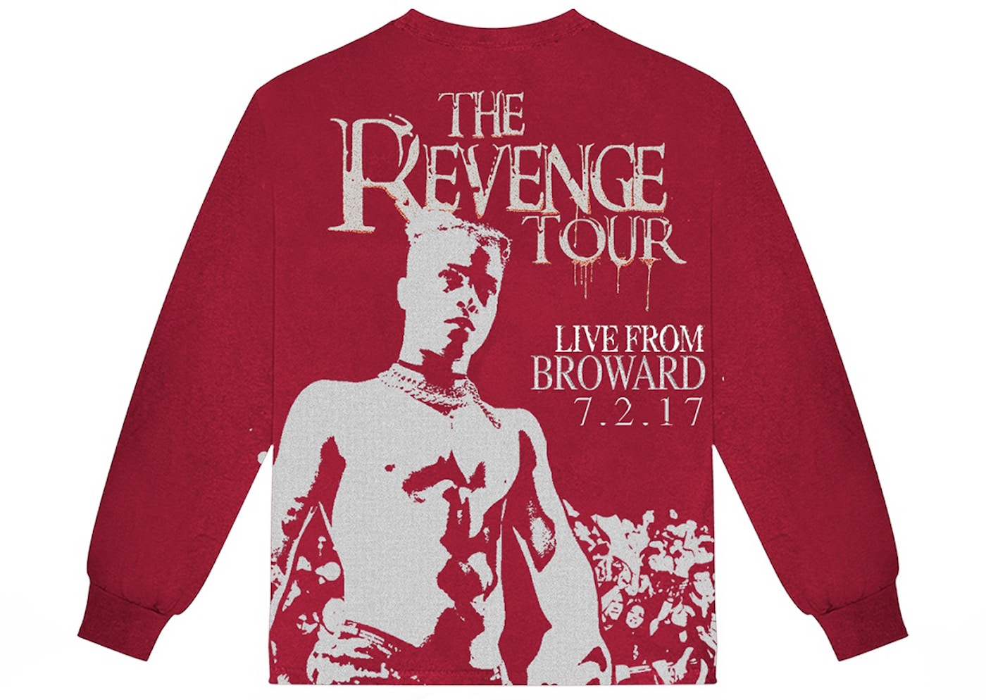 Xxxtentacion The Revenge Tour Broward Ls T Shirt Red 2020 