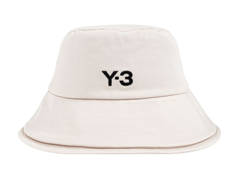 Pre-owned Y-3 Y3 3 Strp B Bucket Hat In Talc