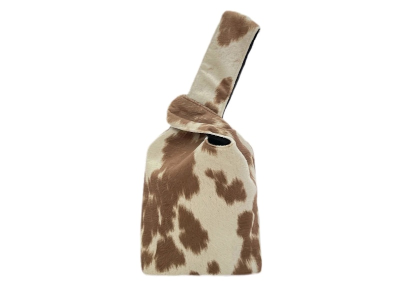 Brown order cow suede knot bag by Yaito