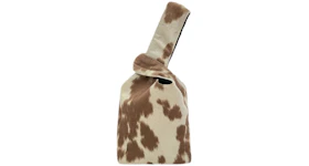 Yaito Cow Suede Knot Bag Tan/White
