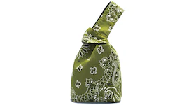 Yaito Paisley One Handle Knot Bag Olive Green