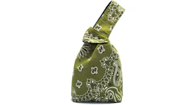 Yaito Paisley One Handle Knot Bag Olive Green