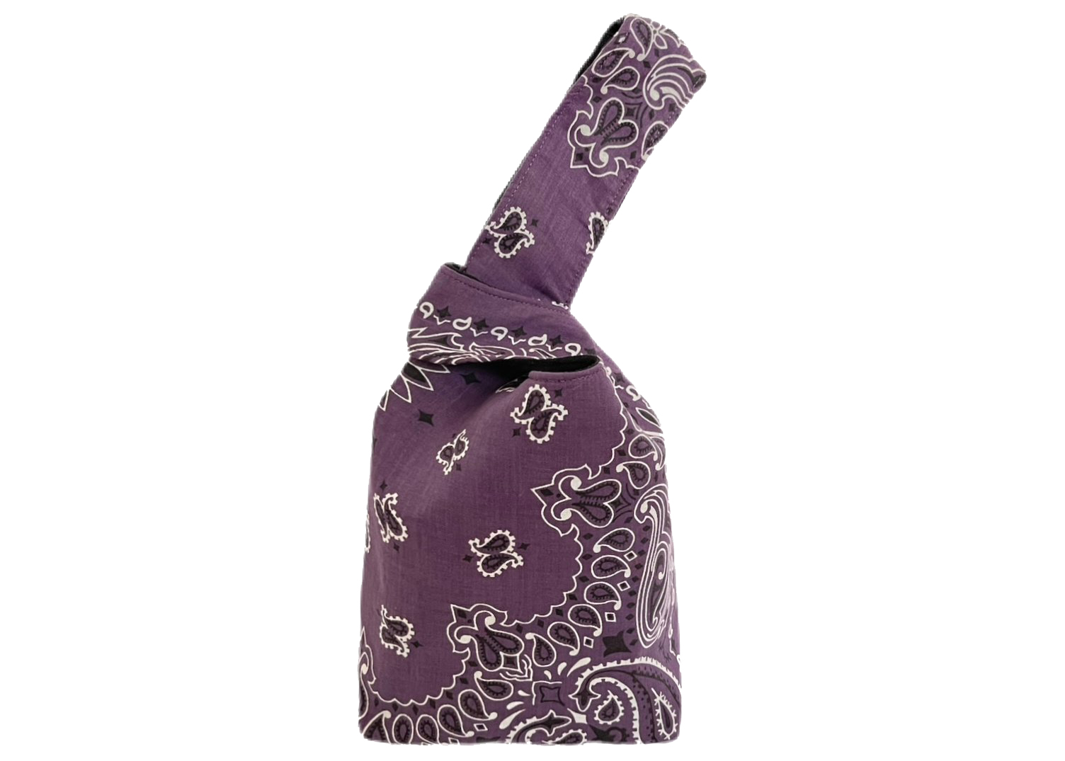 Yaito Paisley One Handle Knot Bag Navy in Cotton - US