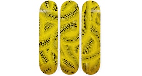 Yayoi Kusama Trees Triptych Skateboard Deck Set Yellow
