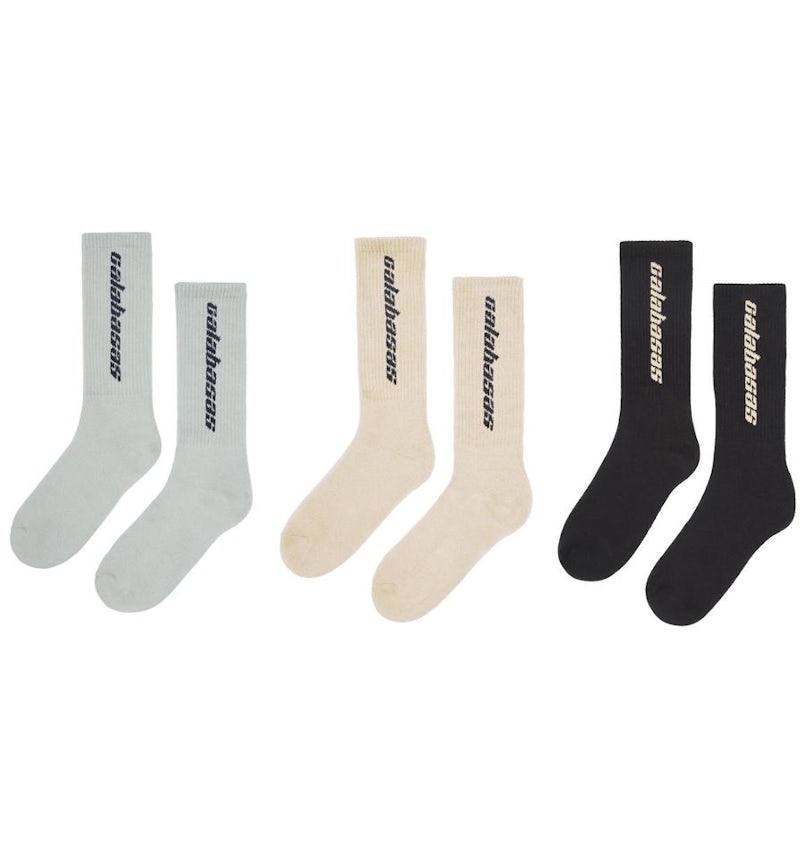 Yeezy Calabasas Socks 3 Pack Core Glacier Sand Men s FW18 US