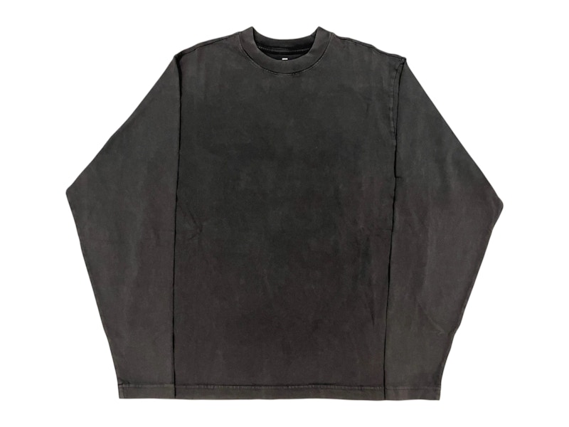 Pre-owned Yeezy Men's  Gap Engineered By Balenciaga Long Sleeve T-shirt In Poetic Black