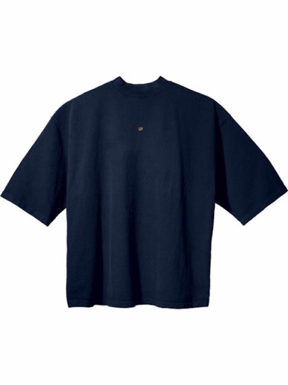 Pre-owned Yeezy Gap Engineered By Balenciaga Logo 3/4 Sleeve T-shirt Blue