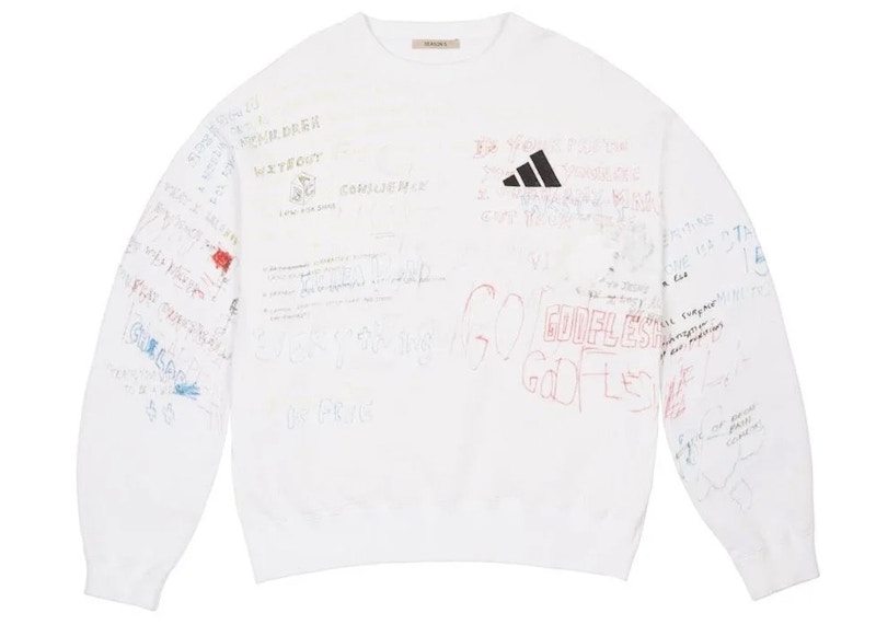 Yeezy Scribble Hand Drawn Crewneck Arctic