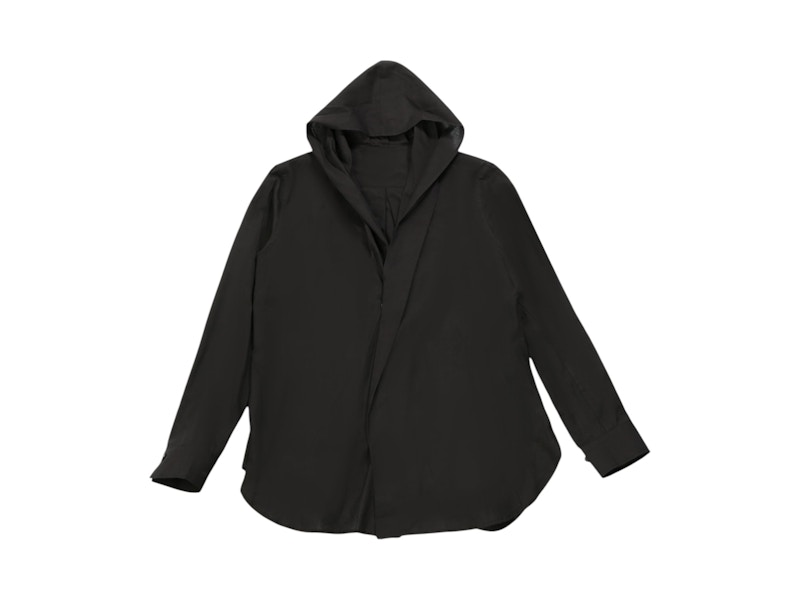 Yohji Yamamoto Draped Detail Hood Shirt Black - FW24 - US