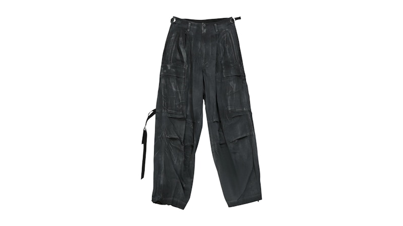 2000s Y’s / Yohji Yamamoto Design Cargo Y's Yohji Yamamoto black drop crotch trousers with cargo pockets