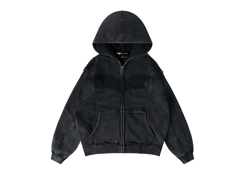 YoungLA x Batman Armored Zip-Up Black Wash Men's - FW25 - US