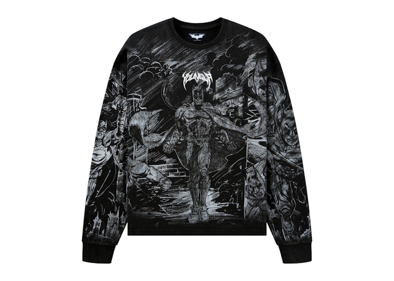 YoungLA x Batman Comic L/S Shirt Black Men's - FW25 - US