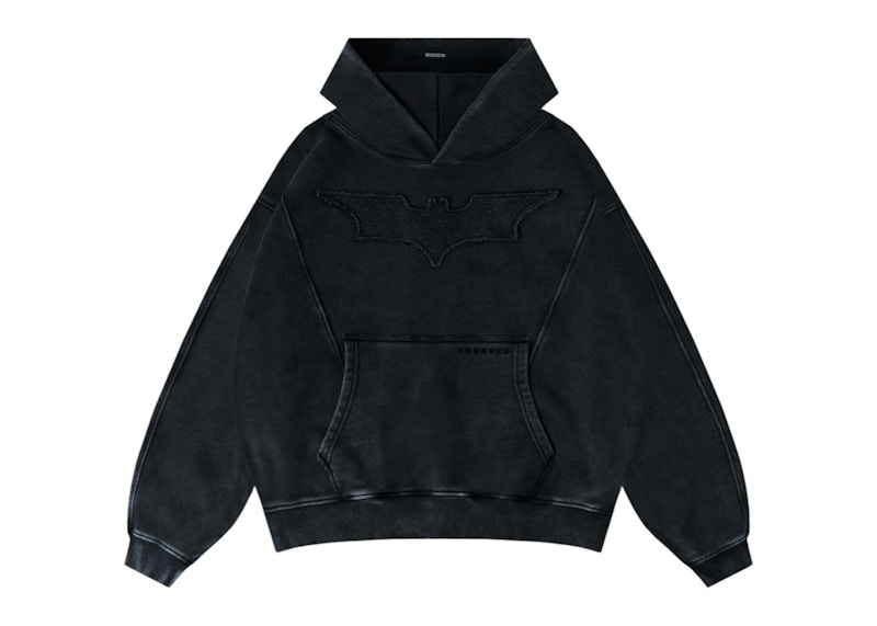 YoungLA x Batman Stealth Hoodie Black Wash Men's - FW25 - US