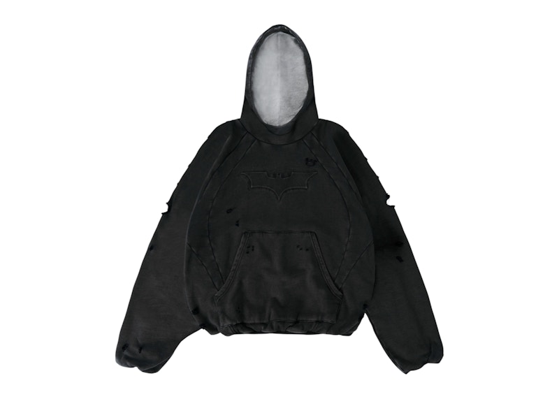 YoungLA x Batman Street Hoodie Black Wash Men's - FW25 - US