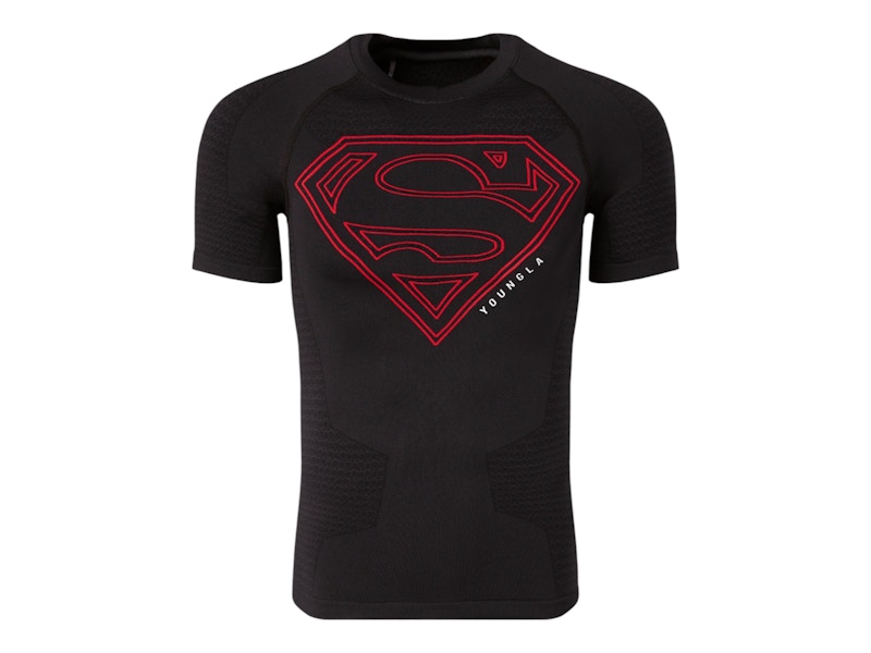 トップス  Superman Compression Tee M YoungLA x Superman Compression Tee Black/Red Men's - FW25 - US