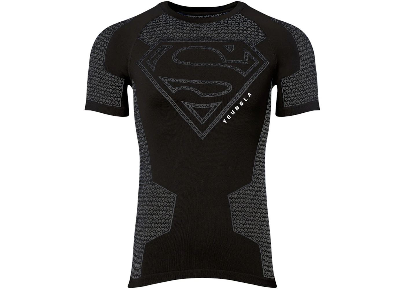 Superman Compression Black Superhero Shirt Men's Small Under
