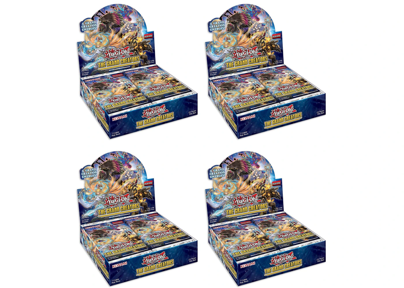 Yu-Gi-Oh! TCG The Grand Creators Booster Box 4x Lot - GB Yu-Gi-Oh! TCG The Grand Creators Booster Box 4x Lot - GB