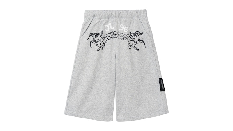 Yung Lean World Affairs Jl96 Sweat Shorts Heather Grey Men's