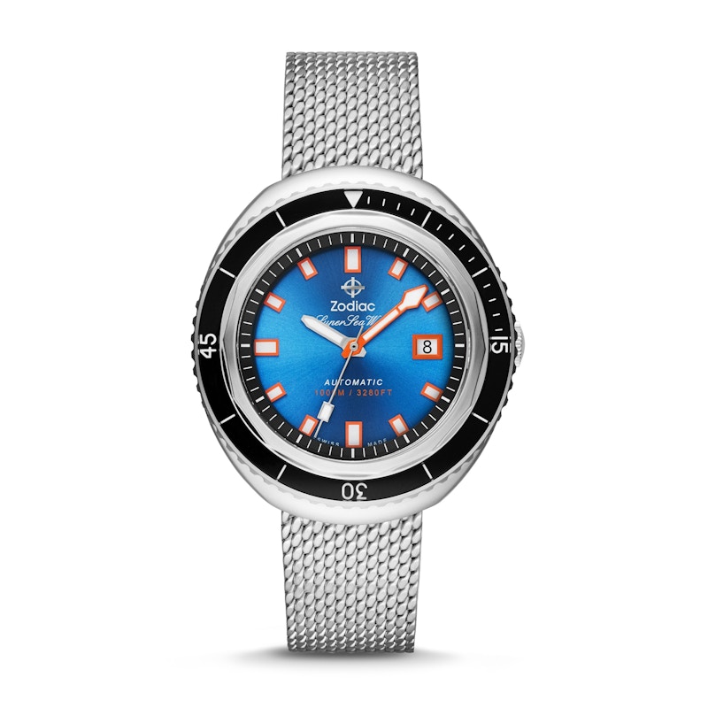 Zodiac Super Sea Wolf 68 Saturation ZO9502 50mm in Stainless Steel