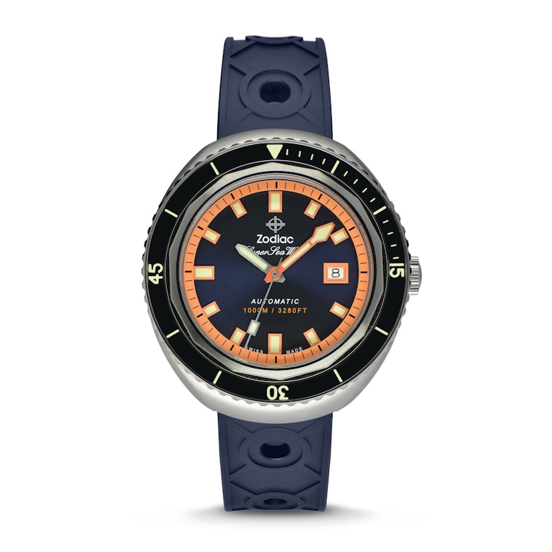 Zodiac Super Sea Wolf 68 Saturation ZO9504 50mm in Stainless Steel