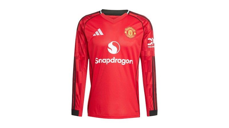 adidas 25/26 Long Sleeve Home Jersey Manchester United Mufc Red