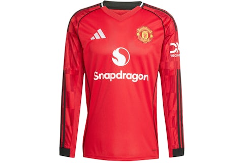 adidas 25/26 Long Sleeve Home Jersey Manchester United Mufc Red