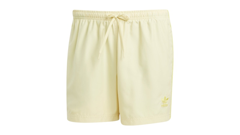Pre-owned Adidas Originals Men's Adidas Adicolor 3stripes 5inch Swim Shorts In Powder Yellow