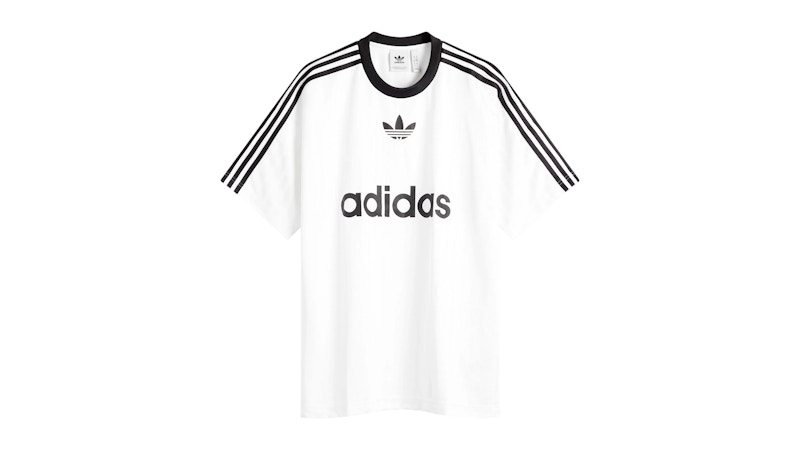 adidas 　ADICOLOR POLY ゲームシャツ　白　Ｌ adidas Adicolor Poly T-shirt White/Black Men's - FW24 - US