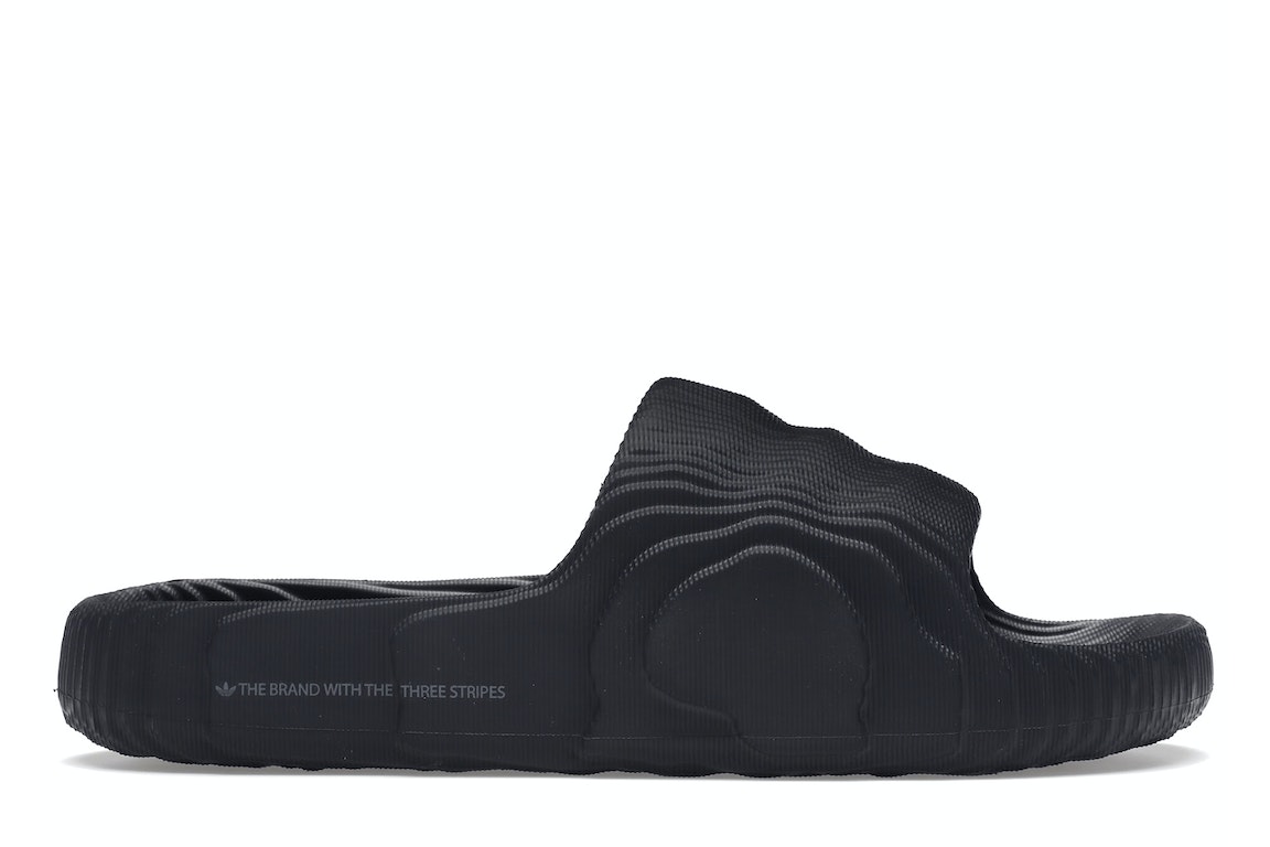 Pre-owned Adidas Originals Adidas Adilette 22 Slides Black In Carbon/carbon/carbon